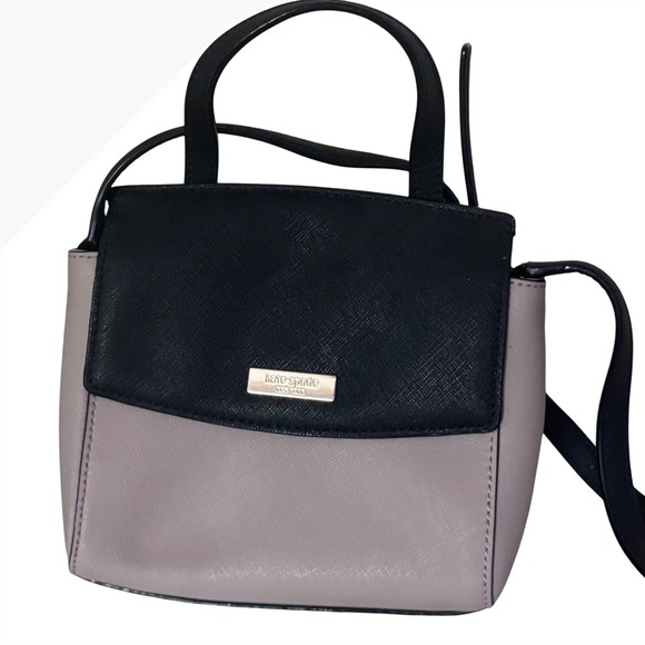 kate spade Handbags - Kate Spade Laurel Mini Crossbody Leather Bi Tone Black Almondine Bag